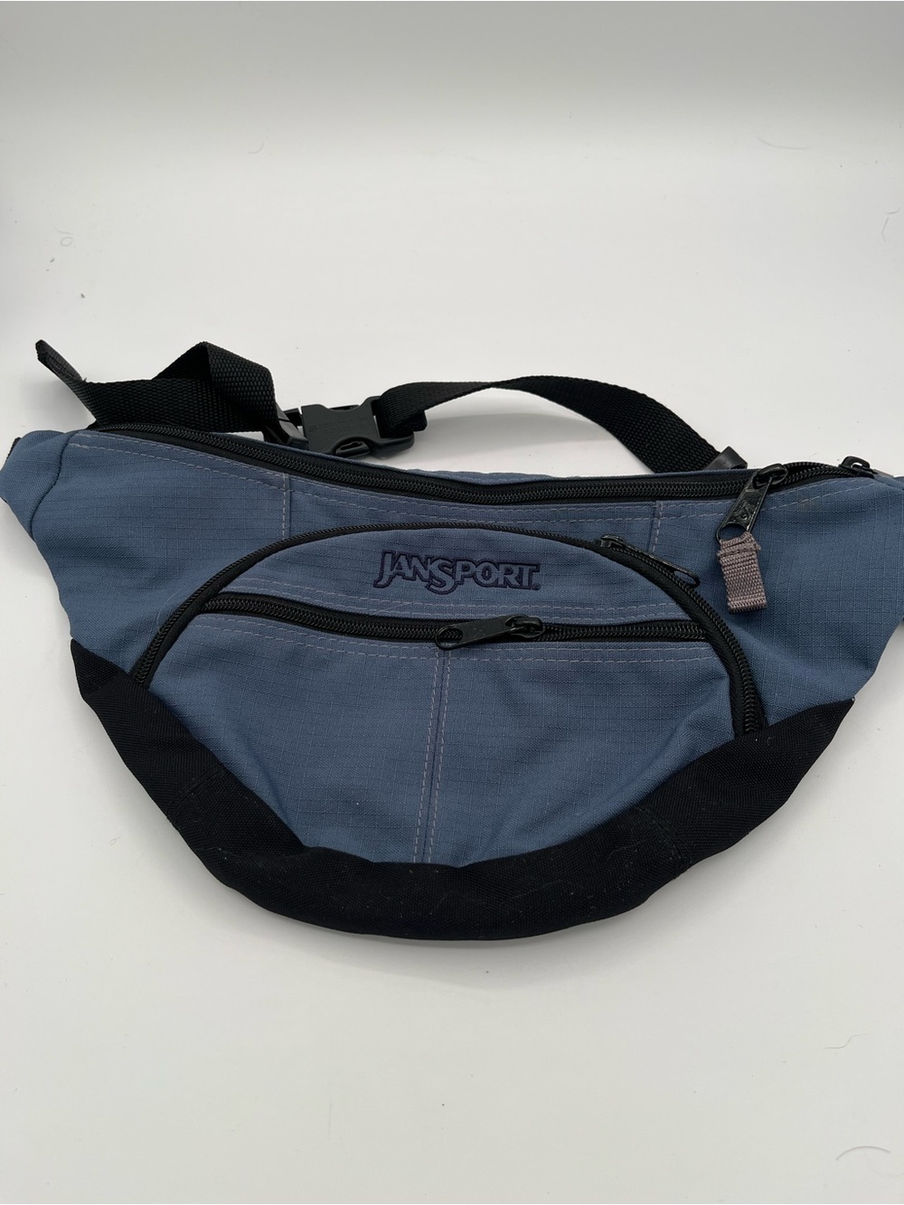 90's Vintage Navy Adjustable "JanSport" Portable Fanny Pack